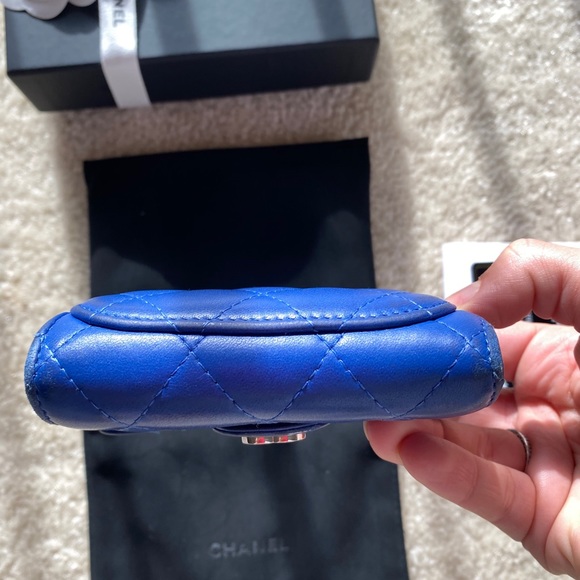 ❌SOLD CHANEL Blue Lambskin Flap Wallet - Picture 6 of 10